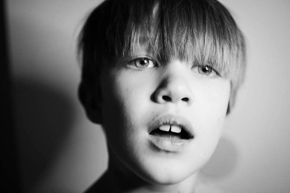Black and White portrait of my son